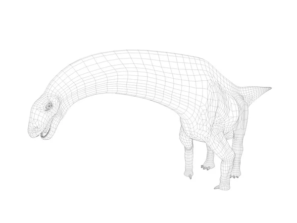 Dinossauro wireframe 3d — Fotografia de Stock