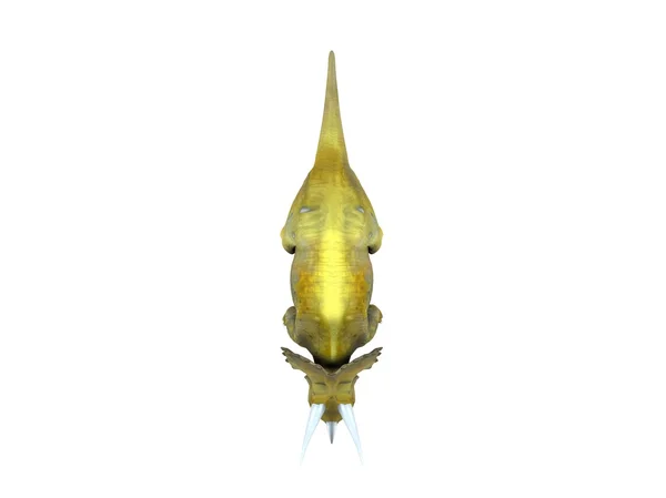 3D καθιστούν ενός δεινοσαύρου μέσα σε ένα λευκό στάδιο — Φωτογραφία Αρχείου