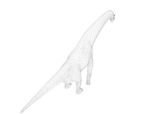 3D drátový model dinosaura — Stock fotografie