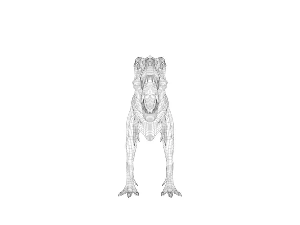 3D draadframe dinosaurus — Stockfoto