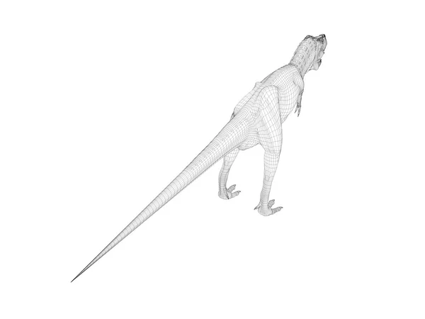Dinosaurio de marco de alambre 3d — Foto de Stock