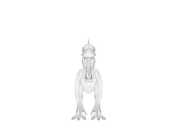 三维线框恐龙 — 图库照片