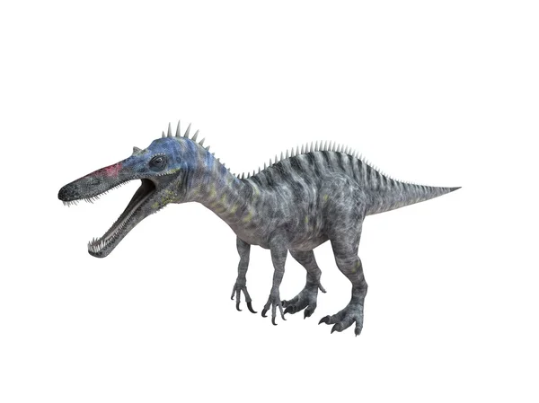 3D render dinozaura wewnątrz biały etap — Zdjęcie stockowe