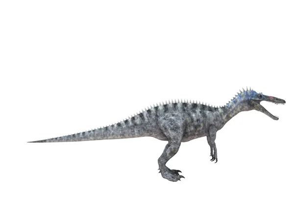 Rendering 3d di un dinosauro all'interno di un palco bianco — Foto Stock