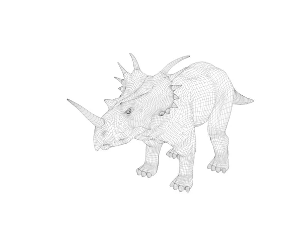 3D draadframe dinosaurus — Stockfoto