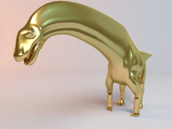 Animal dourado 3D (titanossauro ) — Fotografia de Stock