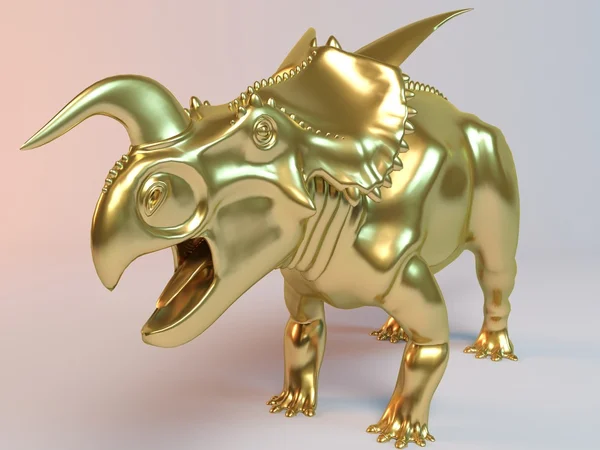 Animal dourado 3D (Einiosaurus ) — Fotografia de Stock
