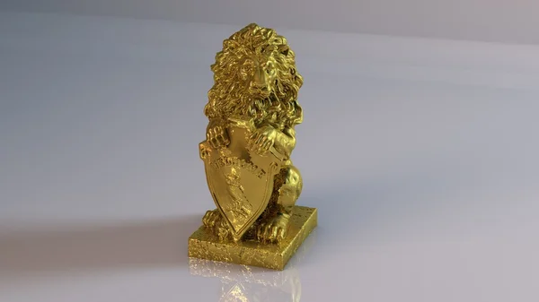 Golden 3D object (lion) — 图库照片