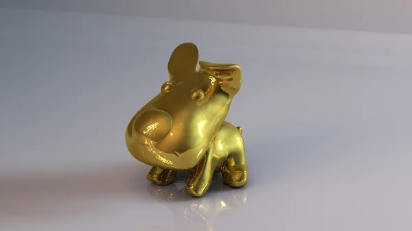 Objeto 3D dourado (cão de brinquedo ) — Fotografia de Stock