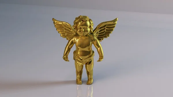 Golden 3D object (Cupid and Venus) — Zdjęcie stockowe