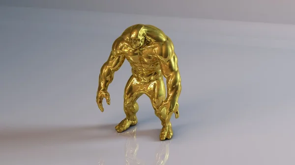 Golden 3D object (Muscle man) — ストック写真