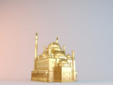 3d Realistic Golden Detailed Mosque