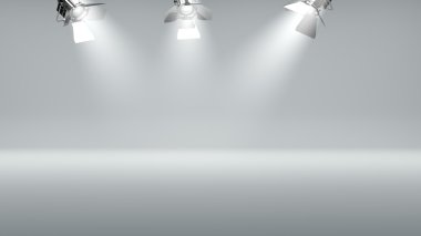spot light abstract club gallery theater interior 3d