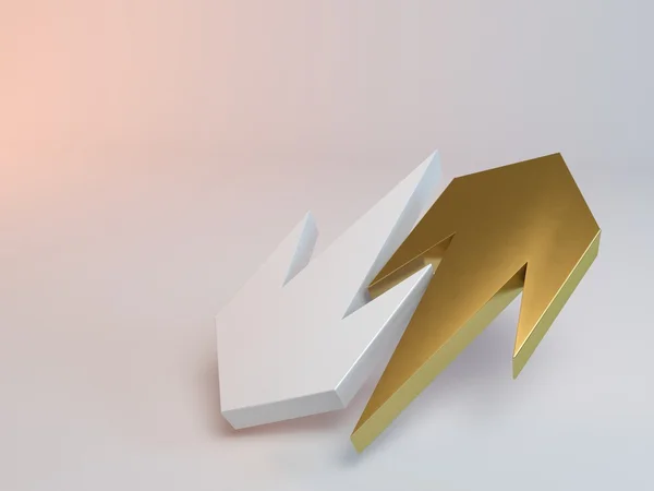 Yellow and white 3d arrows — Stock Fotó