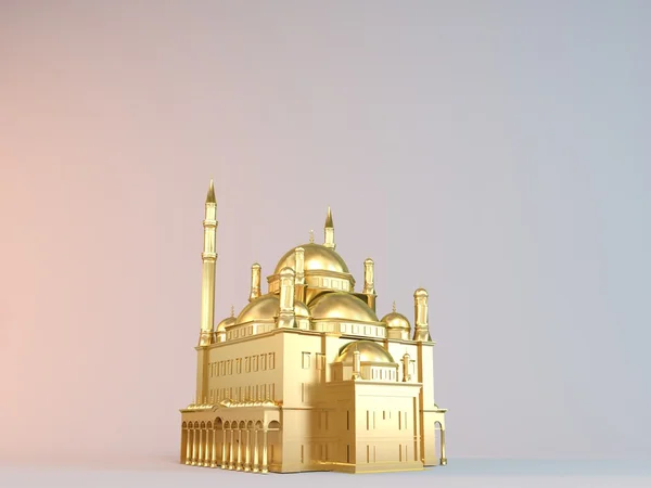 3d Realistic Golden Detailed Mosque — ストック写真