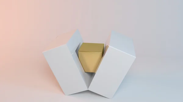Concepto de cubo 3D renacido — Foto de Stock