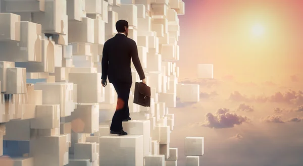 3d işadamı geleceğe bakmak