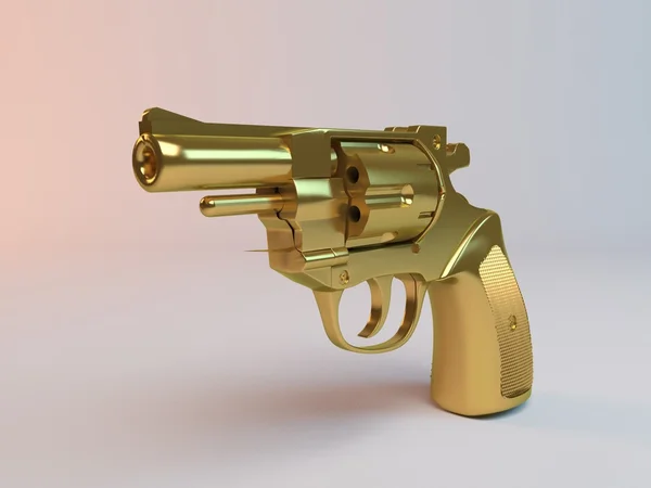 3d goldene Waffe — Stockfoto