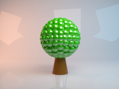 soyut renkli ağaçlar