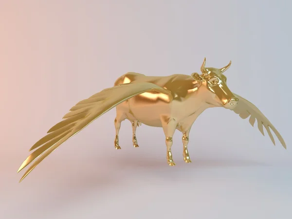 Χρυσή 3d ζώο που φέρουν μέσα σε ένα στάδιο με υψηλή απόδοση ποιότητας — Φωτογραφία Αρχείου
