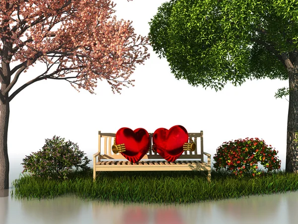 3D vista San Valentino per amore e romanticismo isolato su sfondo bianco — Foto Stock