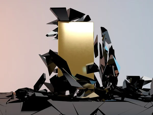 Soyut illüstrasyon ile sağlam altın blok kırma ile