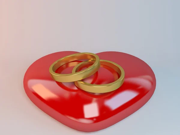 Házasság szimbólum 3d renderelt illusztráció — Stock Fotó