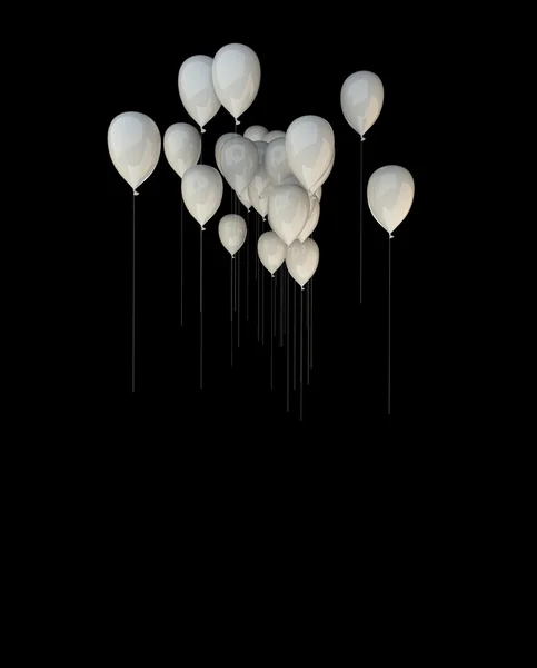 Vários balões brancos — Fotografia de Stock