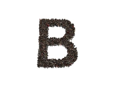 3d karakterler harf B şekillendirme