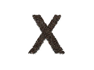 3d karakterler harf X şekillendirme