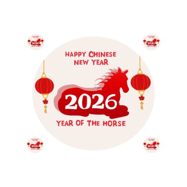 Mutlu Çin Yeni Yılı Ay Yeni Yılı At Yılı 2026