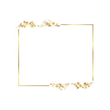 Geriye altın çiçekli çerçeve vektörü bırakıyor