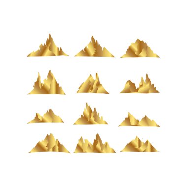 Soyut Dağ Tepeleri Toplama simgeleri vahşi yaşam macerası için dağ siluetini paketler