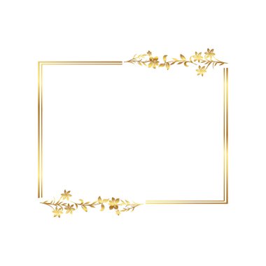 Sıcak tasarım: Zarif altın çiçekli çerçeve serbest vektör çizimi