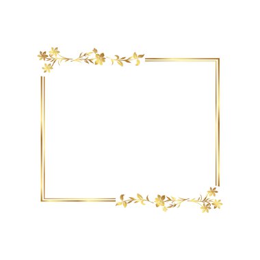 Sıcak tasarım: Zarif altın çiçekli çerçeve serbest vektör çizimi
