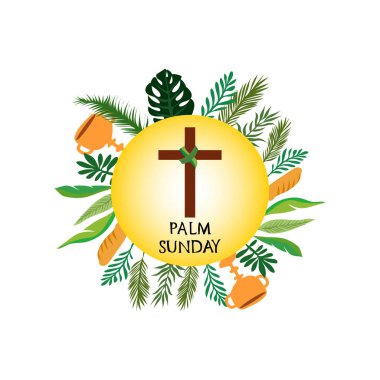 Pazar tutkusu. Tutkunun pazar günü. Hosanna 'nın pazar günü serbest vektör çizimi.