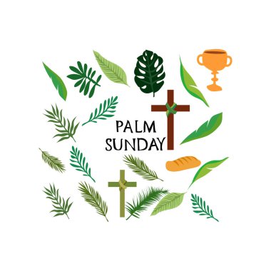 Pazar tutkusu. Tutkunun pazar günü. Hosanna 'nın pazar günü serbest vektör çizimi.