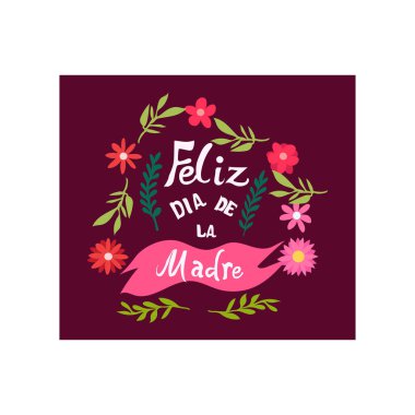 Feliz dia de la madre Mutlu Anneler Günü ücretsiz vektör illüstrasyonu