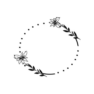 Çiçek çerçevesini çember yapın. Çeşitli çiçeklerle süslü botanik yuvarlaklar,