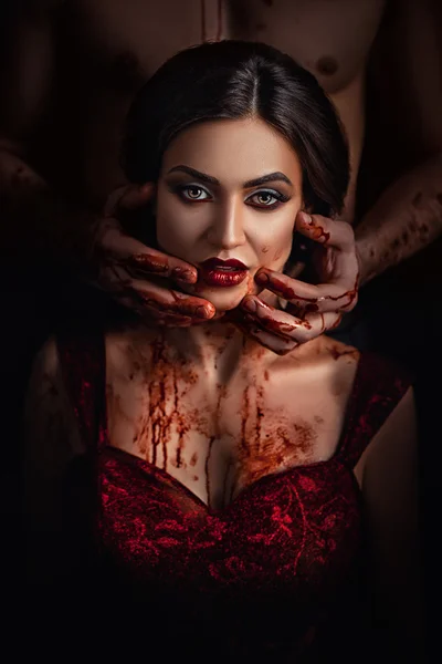 Sexy girl vampire — Stock Photo, Image