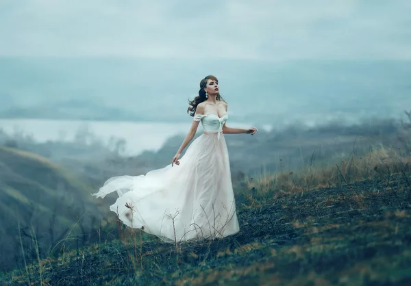 The girl in transparent dress — Stock Photo, Image