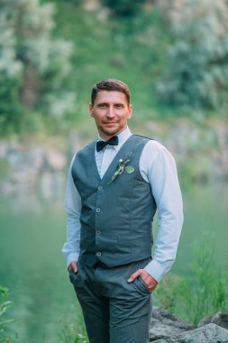 Vintage tarzı genç adam.