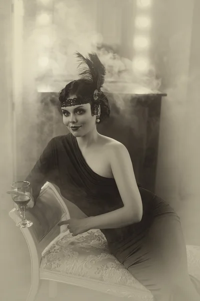 Beautiful Flapper gir — Stock Photo, Image