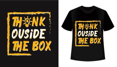 Yaratıcı tipografi tişörtü tasarımı dışında düşün.