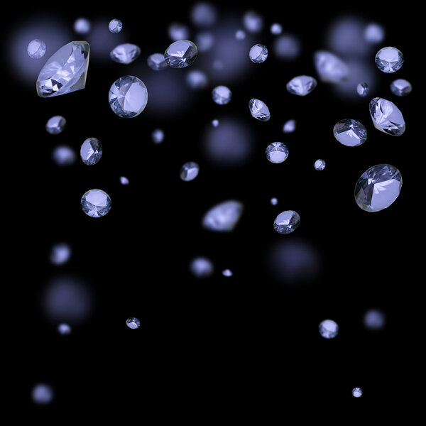 diamonds on black background