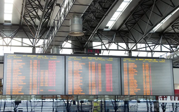 Departure boards - destination airport — Stock Photo, Image