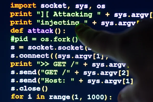 Código de ataque cibernético conceitual — Fotografia de Stock