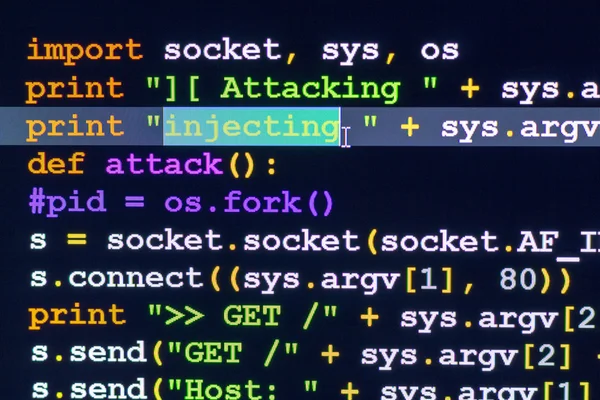 Conceptual cyber attack code — Stock Photo, Image