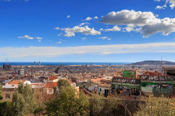 Panoramiczny widok na miasto Barcelona — Zdjęcie stockowe