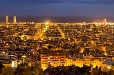 Barcelona gece panoramik